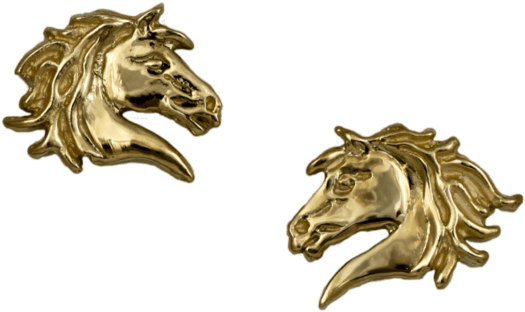Wildfire Horse Earrings In 14k Yellow Gold By Lesley - Brass - Free Transparent PNG Clipart Images Download. - Horse Transparent PNG Free Download