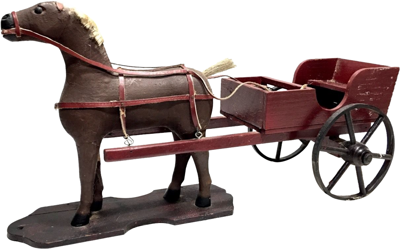 Antique Victorian Pull Toy Real Hair Horse Painted - Baby Transport - Free Transparent PNG Clipart Images Download. - Horse Transparent PNG Free Download