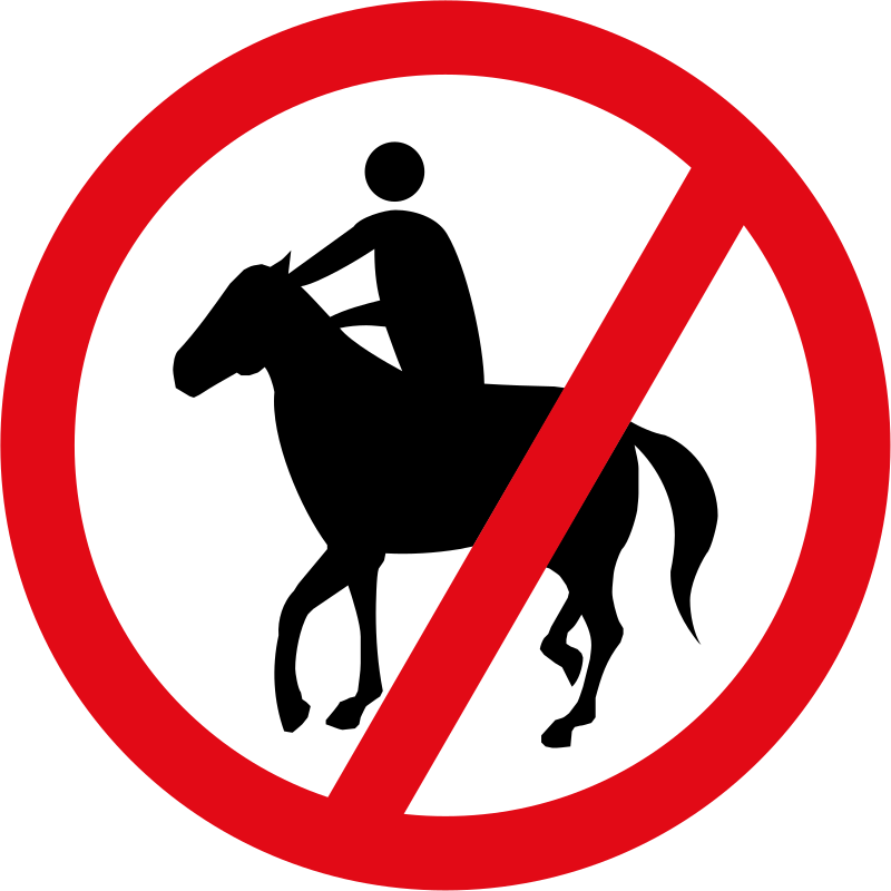 Horses & Riders Prohibited Sign - Angel Tube Station - Free Transparent PNG Clipart Images Download. - Horse Transparent PNG Free Download