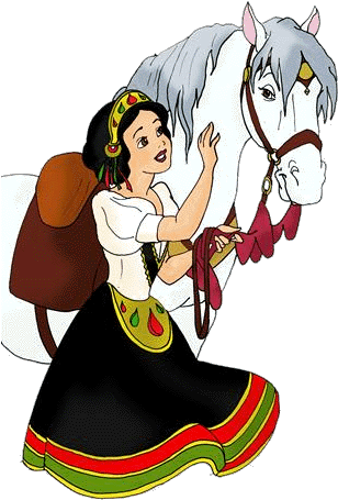 Snow White And The Seven Dwarfs Clipart Snow White's - Snow White And Her Horse - Free Transparent PNG Clipart Images Download. - Horse Transparent PNG Free Download