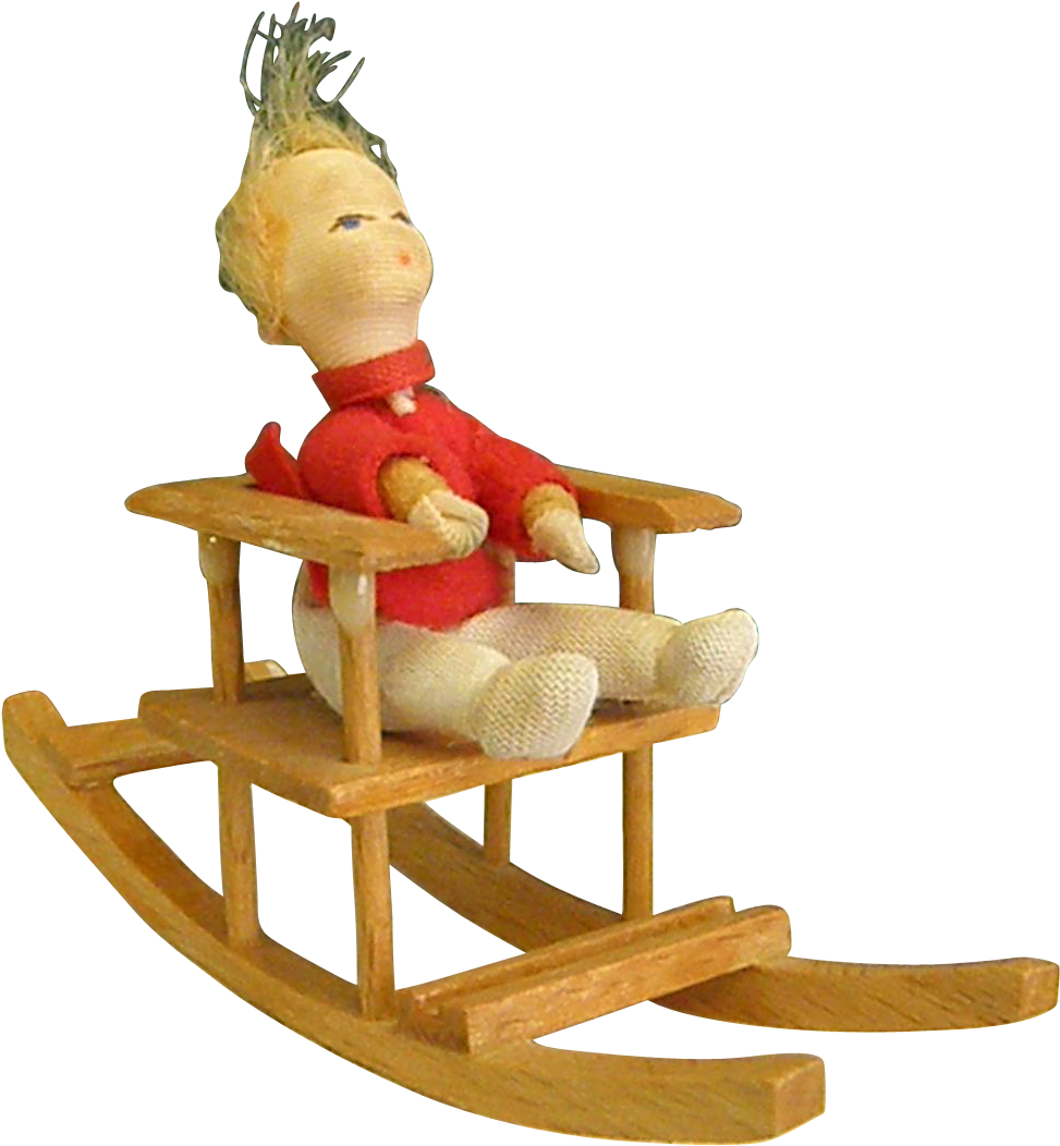 Dollhouse Wooden Rocking Horse/chair With Baby - Toboggan - Free Transparent PNG Clipart Images Download. - Horse Transparent PNG Free Download