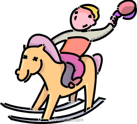 Boy Riding His Rocking Horse Royalty Free Vector Clip - Clip Art - Free Transparent PNG Clipart Images Download. - Horse Transparent PNG Free Download