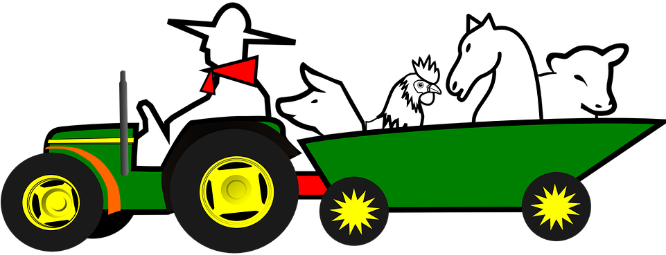 Farmer, Animals, Car, Farm, Green, Horse - Moving Tractor Animation - Free Transparent PNG Clipart Images Download. - Horse Transparent PNG Free Download