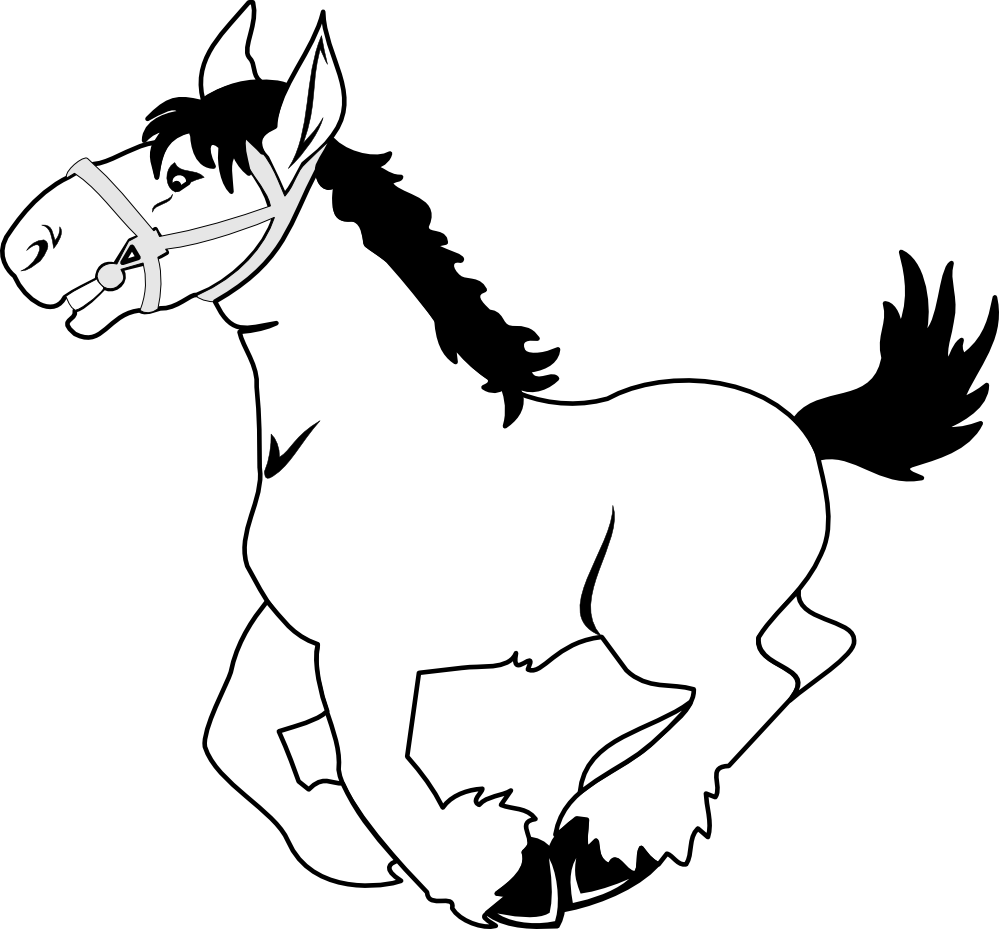 Horse Clip Art - Black And White Horse - Free Transparent PNG Clipart Images Download. - Horse Transparent PNG Free Download