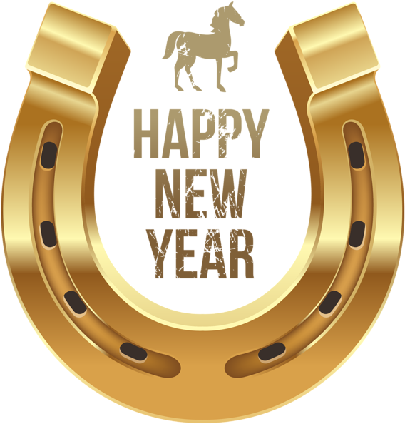 Horseshoe Clipart Herradura - Happy New Year Horse - Free Transparent PNG Clipart Images Download. - Horse Transparent PNG Free Download
