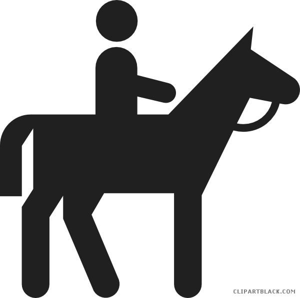 Horse Riding Animal Free Black White Clipart Images - Stickman On A Horse - Free Transparent PNG Clipart Images Download. - Horse Transparent PNG Free Download