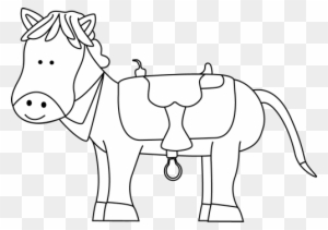 Black And White Western Horse - Black And White Horse With Saddle - Free Transparent PNG Clipart Images Download. - Horse Transparent PNG Free Download