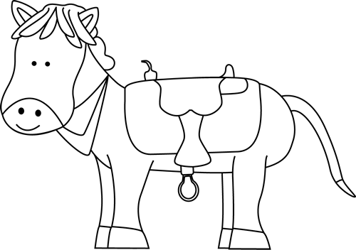 Black And White Western Horse - Black And White Horse With Saddle - Free Transparent PNG Clipart Images Download. - Horse Transparent PNG Free Download