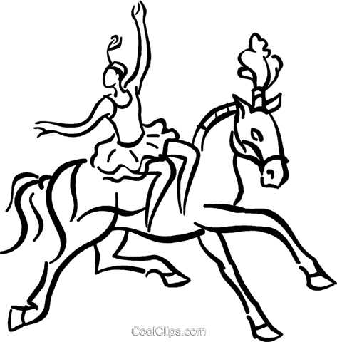 Woman On A Horse, Circus Act Royalty Free Vector Clip - Line Art - Free Transparent PNG Clipart Images Download. - Horse Transparent PNG Free Download