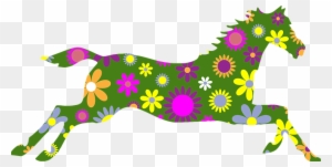 Retro Floral Flowers Decorative Ornamental - Horse Flowers Png - Free Transparent PNG Clipart Images Download. - Horse Transparent PNG Free Download