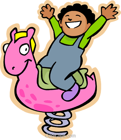 Little Boy Riding On A Spring Toy At The Royalty Free - Bouncy Horse Png - Free Transparent PNG Clipart Images Download. - Horse Transparent PNG Free Download