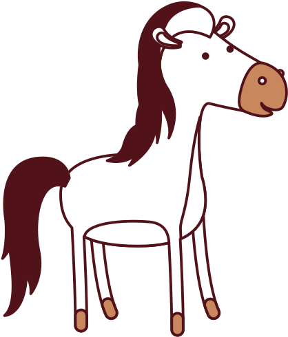 Horse Cartoon In Color Sections - Llegua Para Dibujar Facil - Free Transparent PNG Clipart Images Download. - Horse Transparent PNG Free Download