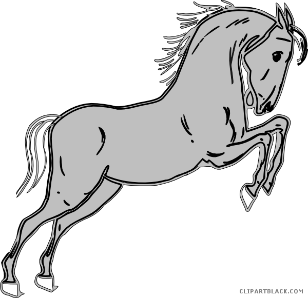 Jumping Horse Animal Free Black White Clipart Images - Horse Clip Art - Free Transparent PNG Clipart Images Download. - Horse Transparent PNG Free Download