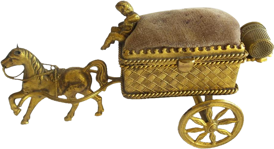 Antique French Etui Necessaire Hinged Box Figural Horse - Horse And Buggy - Free Transparent PNG Clipart Images Download. - Horse Transparent PNG Free Download
