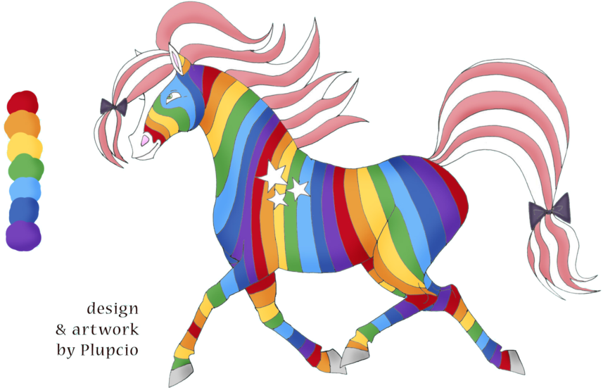 Rainbow Horse Closed By Vampiralady - Racinbow Horse - Free Transparent PNG Clipart Images Download. - Horse Transparent PNG Free Download