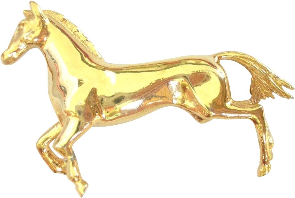 Vintage Gold Horse Pin - Mustang Horse - Free Transparent PNG Clipart Images Download. - Horse Transparent PNG Free Download