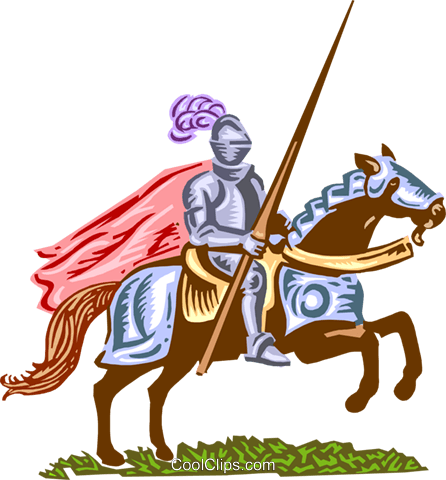 Medieval Knight Royalty Free Vector Clip Art Illustration - Knight On A Horse Clipart - Free Transparent PNG Clipart Images Download. - Horse Transparent PNG Free Download