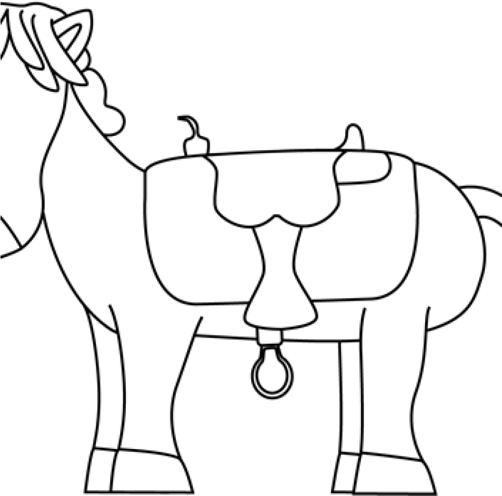 White Horse Clipart Black And White Horse With Saddle - Horse - Free Transparent PNG Clipart Images Download. - Horse Transparent PNG Free Download