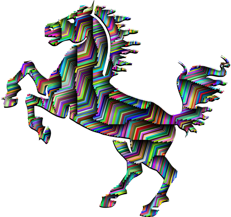 Mustang Stallion Friesian Horse Arabian Horse Black - Abstract Animal Line Art - Free Transparent PNG Clipart Images Download. - Horse Transparent PNG Free Download