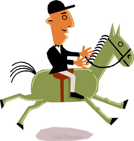 Man On Horseback Royalty Free Vector Clip Art Illustration - Man Riding Horse Cartoon - Free Transparent PNG Clipart Images Download. - Horse Transparent PNG Free Download