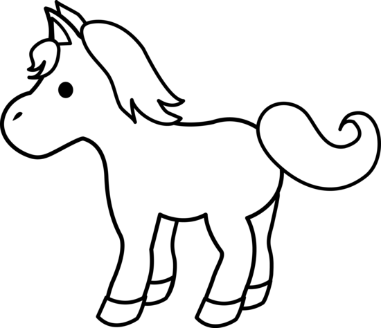 Animal Clipart Black And White Free Clipart Images - Cartoon Horse Coloring Page Transparent PNG - 550x474 - Free Download on - Horse Transparent PNG Free Download