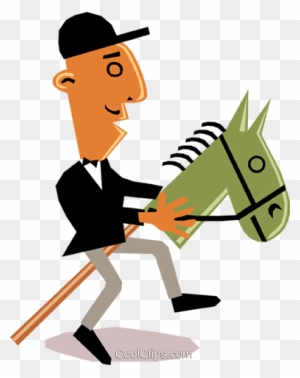 Man On Horseback Royalty Free Vector Clip Art Illustration - Man Riding Horse Cartoon - Free Transparent PNG Clipart Images Download. - Horse Transparent PNG Free Download