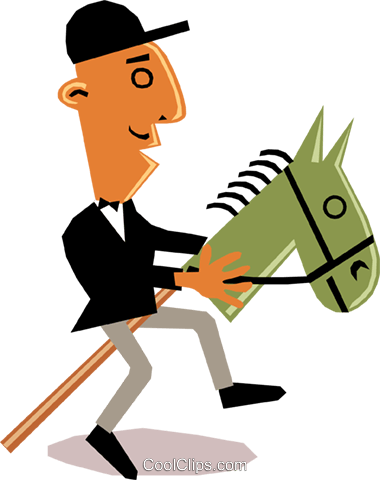 Man On Horseback Royalty Free Vector Clip Art Illustration - Man Riding Horse Cartoon - Free Transparent PNG Clipart Images Download. - Horse Transparent PNG Free Download