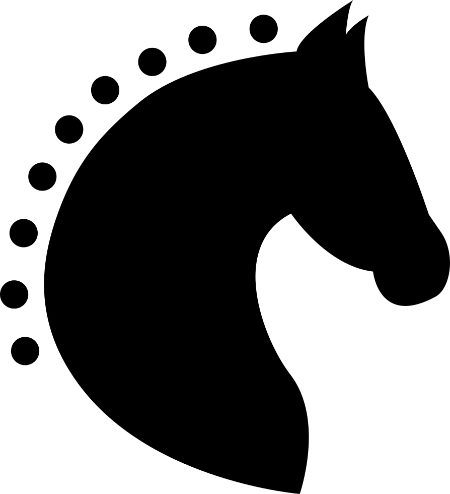 Head Horse Silhouette Side View With Horsehair Of Dots - Horse Silhouette - Free Transparent PNG Clipart Images Download. - Horse Transparent PNG Free Download