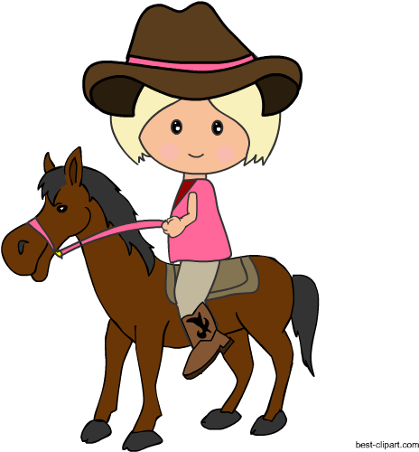Cowgirl Riding A Horse Free Western Clip Art Image - Cowboy - Free Transparent PNG Clipart Images Download. - Horse Transparent PNG Free Download