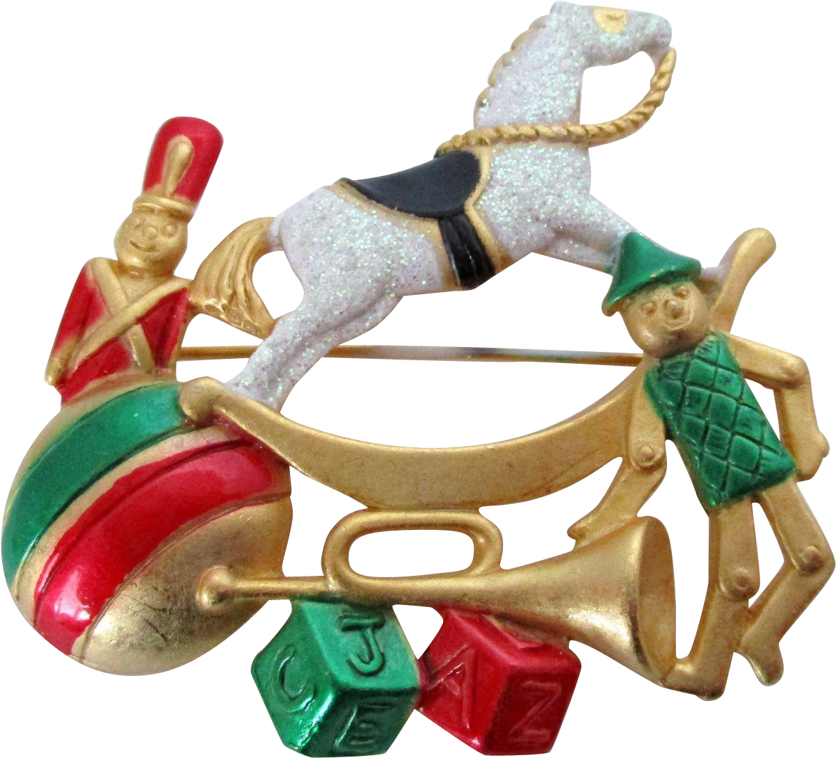 Ajc Christmas Toys And Rocking Horse Pin Vintage - Push & Pull Toy - Free Transparent PNG Clipart Images Download. - Horse Transparent PNG Free Download