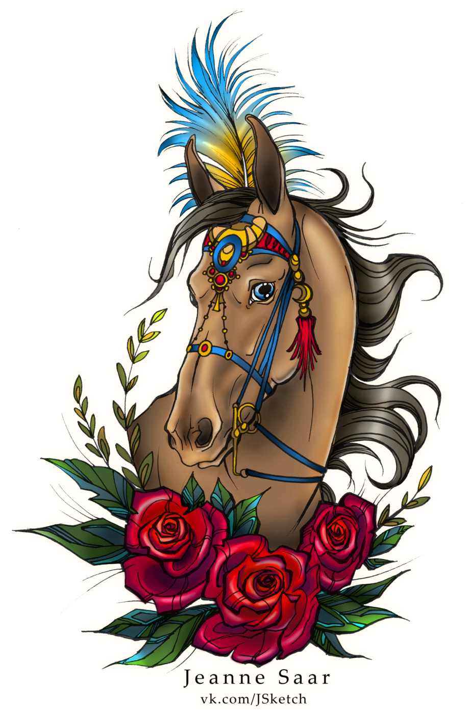 Primitive Art 40 8 Tattoo Sketch - Traditional Style Horse Tattoo - Free Transparent PNG Clipart Images Download. - Horse Transparent PNG Free Download