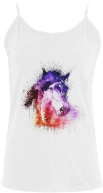 Watercolor Horse Women's Spaghetti Top (model - Watercolor Horse 15" Laptop Sleeve Transparent PNG - 500x500 - Free Download on - Horse Transparent PNG Free Download