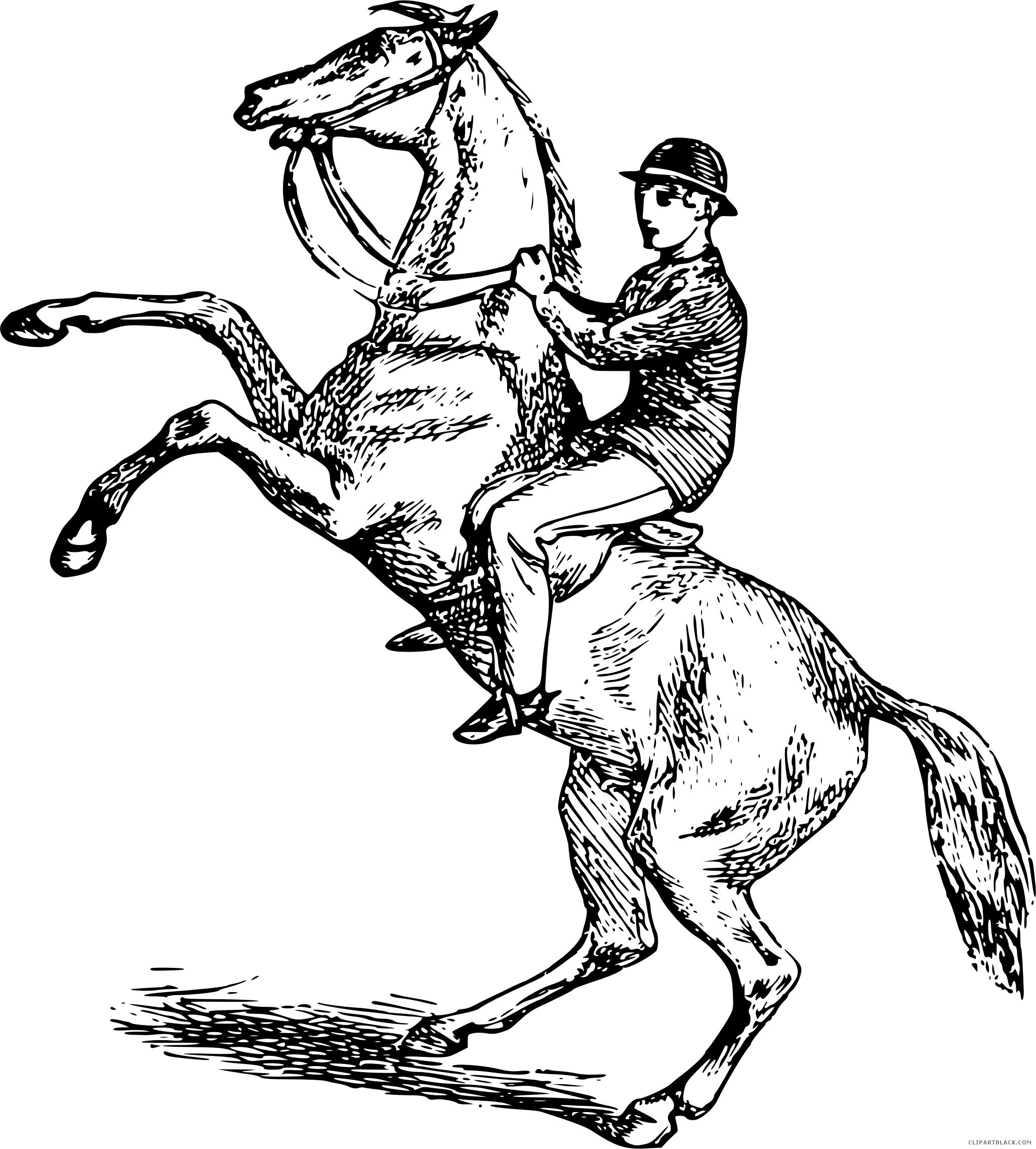 Man Riding A Horse Animal Free Black White Clipart - Draw Person Riding Horse - Free Transparent PNG Clipart Images Download. - Horse Transparent PNG Free Download
