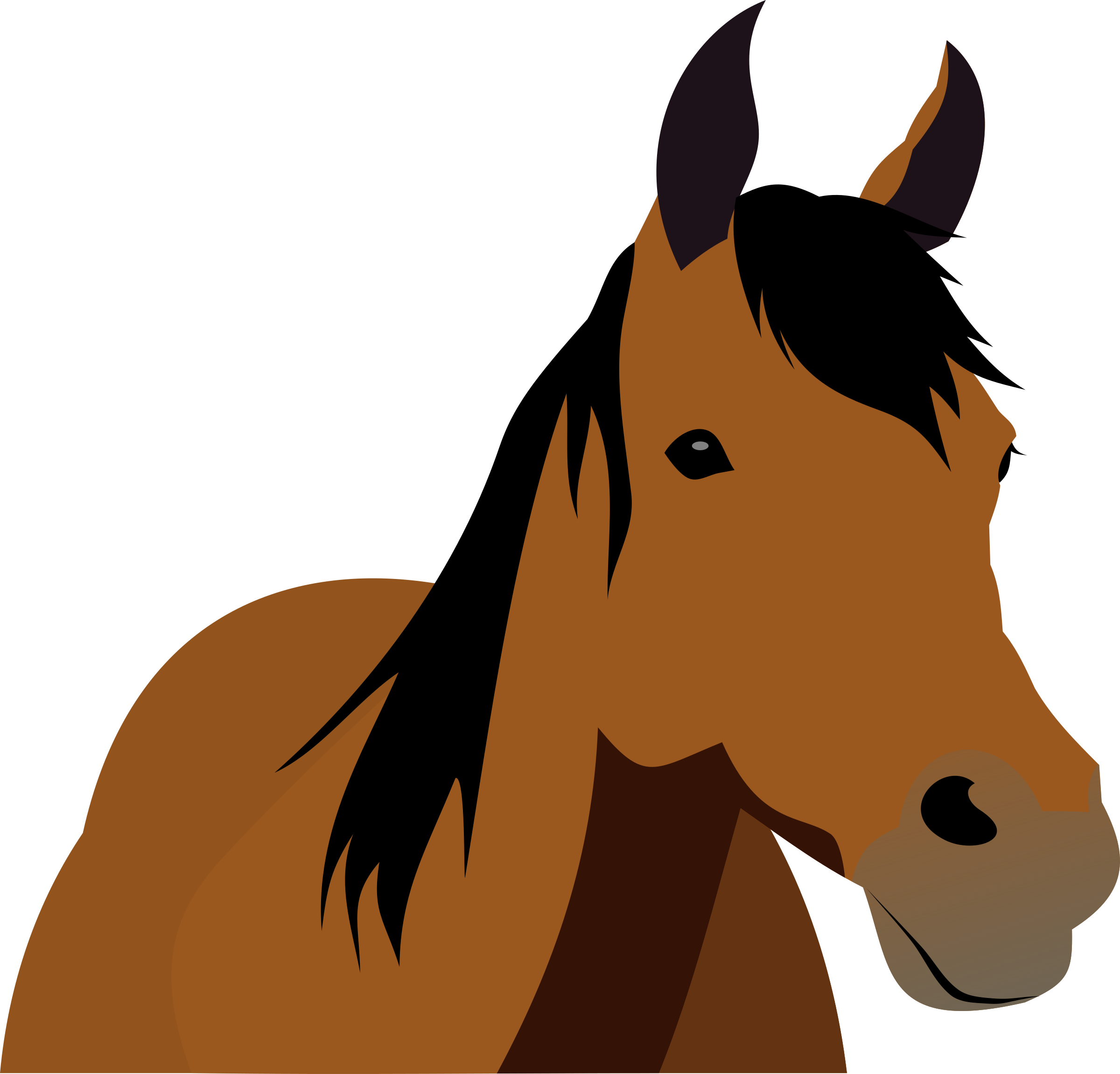 Horse Cartoon Brown Clipart - Horse Front View Clipart - Free Transparent PNG Clipart Images Download. - Horse Transparent PNG Free Download