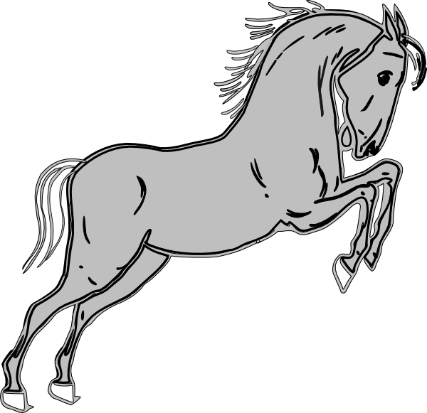 Grey Jumping Horse Clip Art At Bclipart Com Vector - Grey Horse Clipart - Free Transparent PNG Clipart Images Download. - Horse Transparent PNG Free Download