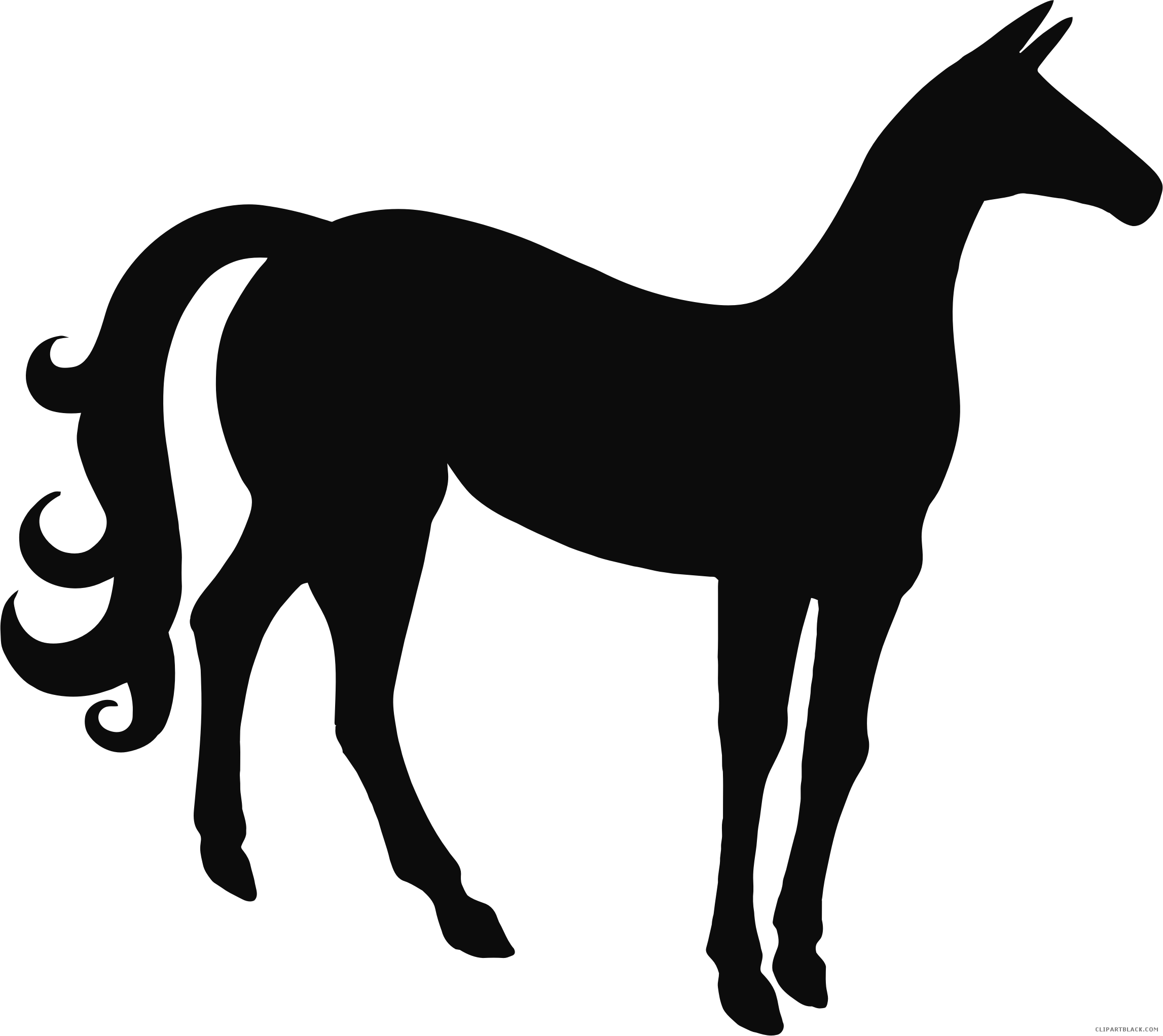 Horse Silhouette Animal Free Black White Clipart Images - Hoarse Silhouette - Free Transparent PNG Clipart Images Download. - Horse Transparent PNG Free Download