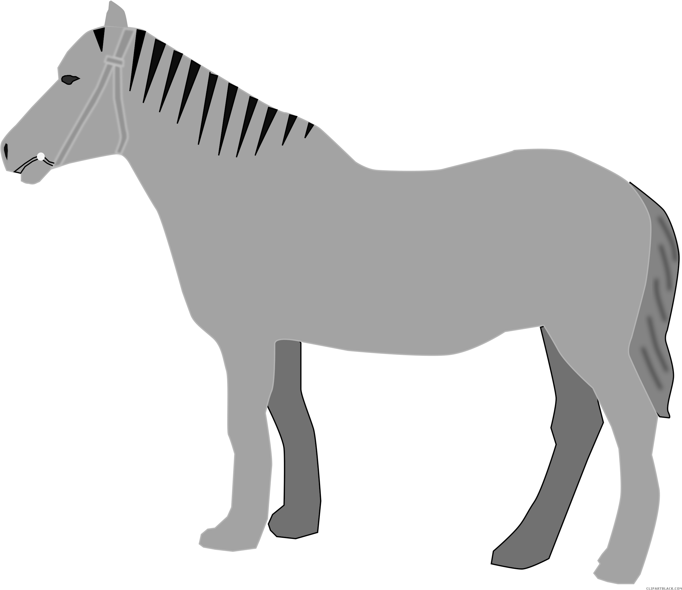 Horse Animal Free Black White Clipart Images Clipartblack - Custom Grey Horse Shower Curtain - Free Transparent PNG Clipart Images Download. - Horse Transparent PNG Free Download