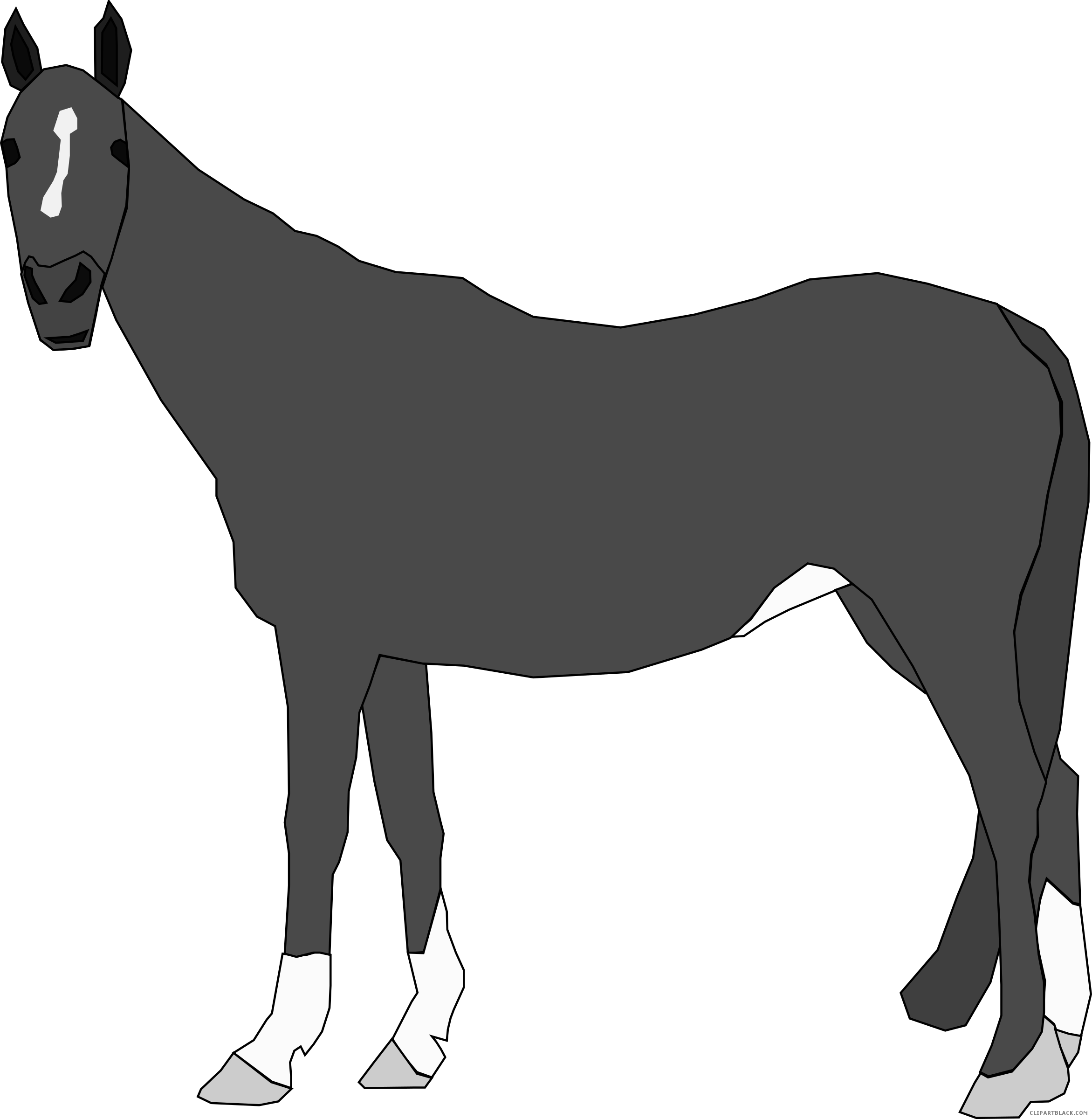 Horse Animal Free Black White Clipart Images Clipartblack - Custom Brown Horse Shower Curtain - Free Transparent PNG Clipart Images Download. - Horse Transparent PNG Free Download