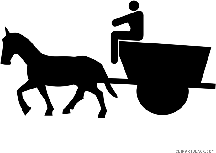 Horse Riding Animal Free Black White Clipart Images - Barouche - Free Transparent PNG Clipart Images Download. - Horse Transparent PNG Free Download