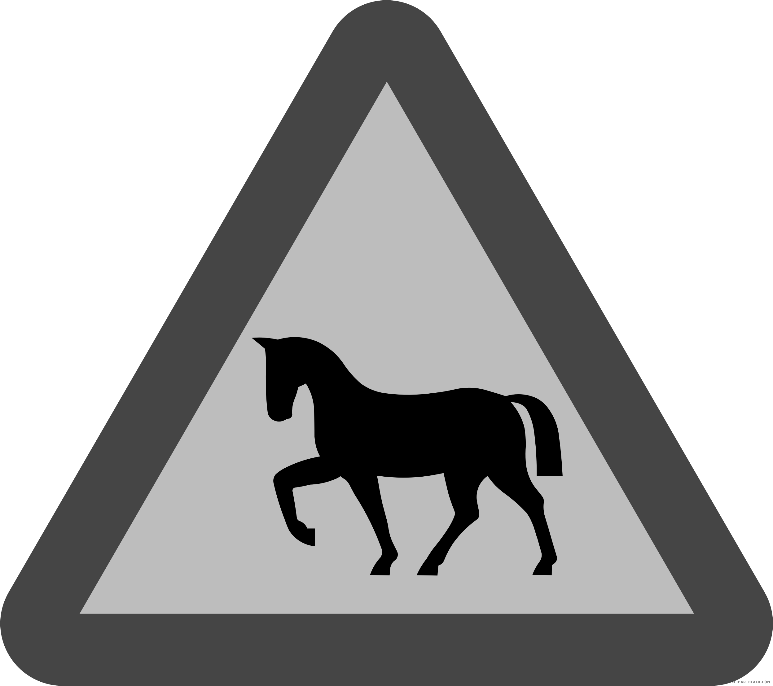 Horse Sign Animal Free Black White Clipart Images Clipartblack - Horse Crossing Sign Shower Curtain - Free Transparent PNG Clipart Images Download. - Horse Transparent PNG Free Download