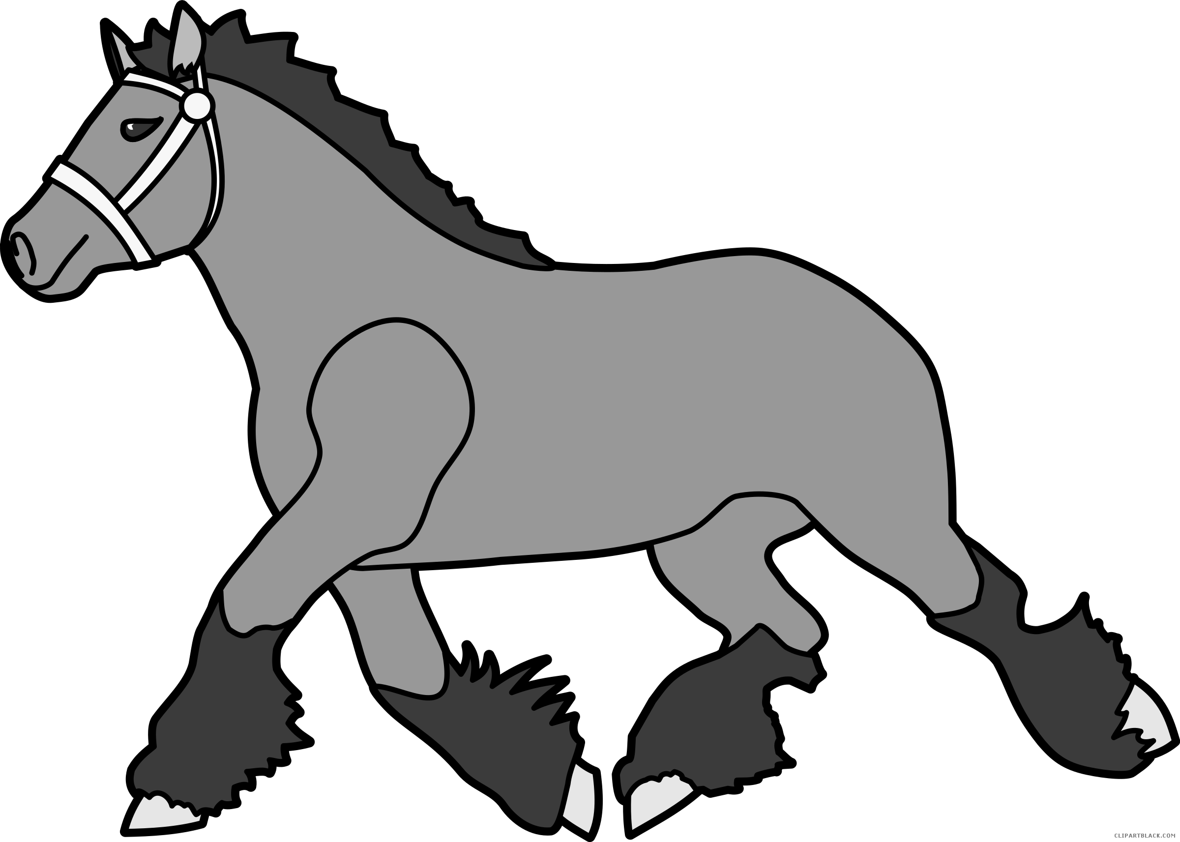 Horse Animal Free Black White Clipart Images Clipartblack - Brown Clydesdale Horse Shower Curtain - Free Transparent PNG Clipart Images Download. - Horse Transparent PNG Free Download