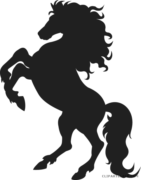 Quarter Horse Animal Free Black White Clipart Images - Rearing Horse Silhouette Vector - Free Transparent PNG Clipart Images Download. - Horse Transparent PNG Free Download