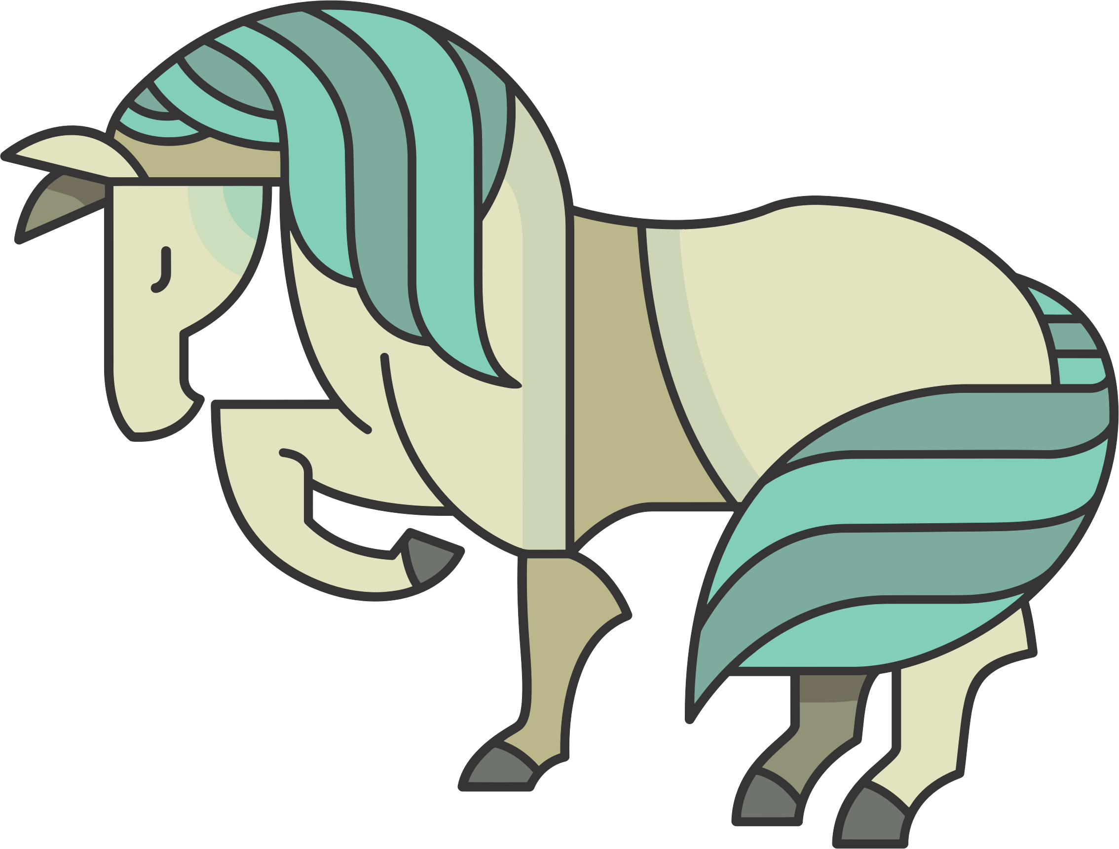 Stylized Cartoon Horse - Year Of The Horse Chinese Zodiac Illustration Pendant - Free Transparent PNG Clipart Images Download. - Horse Transparent PNG Free Download