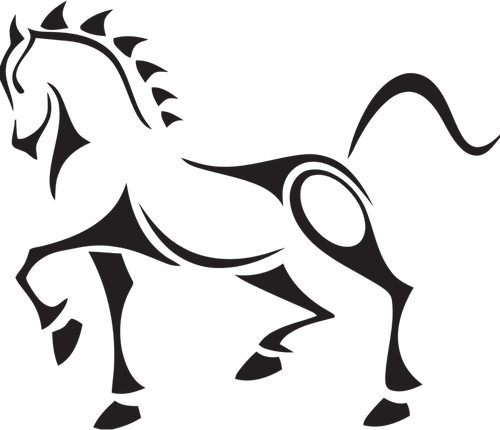 Vector Clip Art Of Tribal Horse Public Domain Vectors - Camiseta De Caballos Personalizadas - Free Transparent PNG Clipart Images Download. - Horse Transparent PNG Free Download