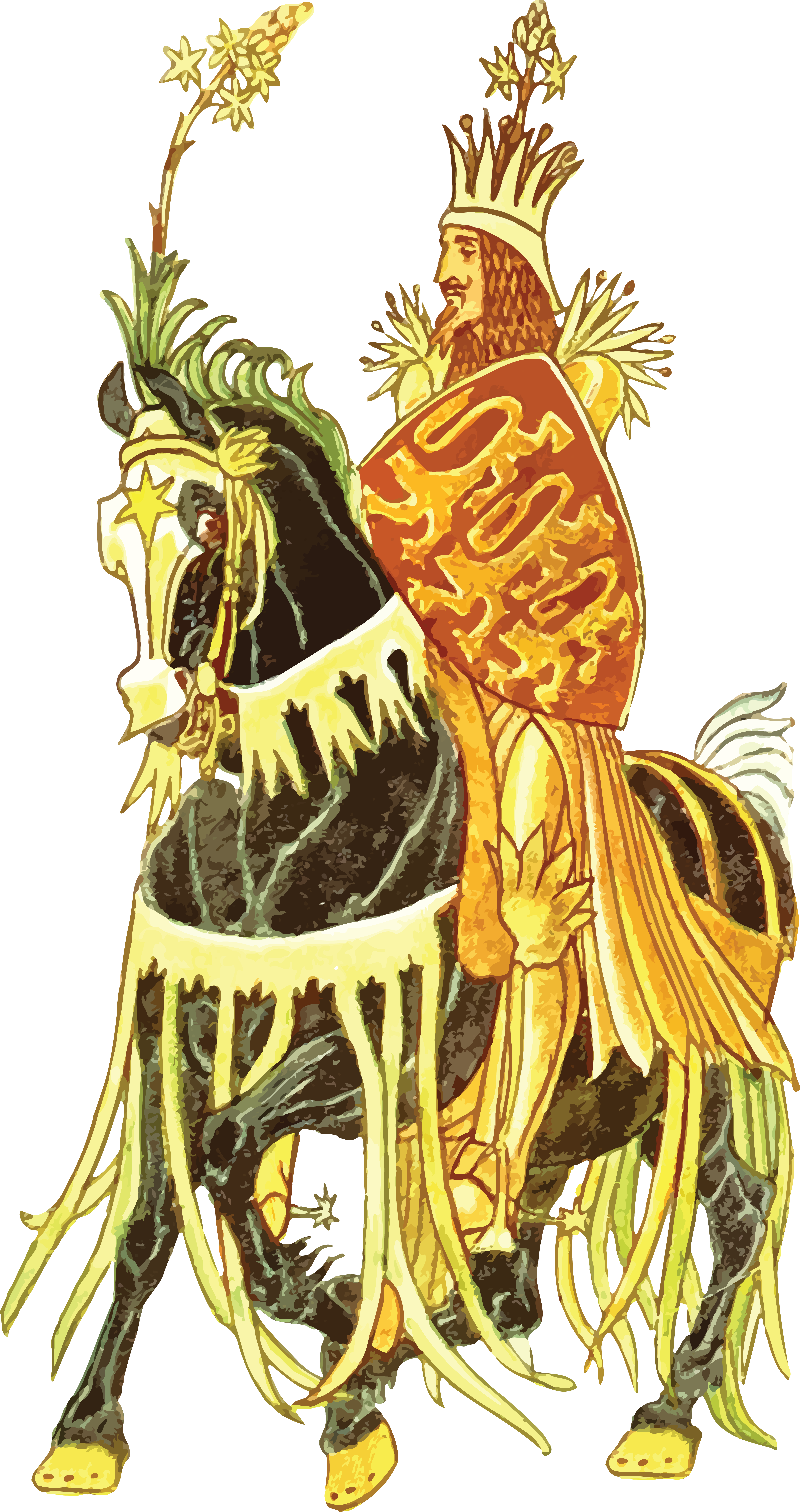 Free Of A Horseback Floral King - King On Horse Cartoon Transparent PNG - 4000x7555 - Free Download on - Horse Transparent PNG Free Download