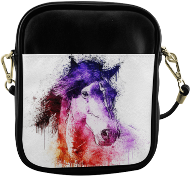 Watercolor Horse Sling Bag - Watercolor Horse Pillow Case Transparent PNG - 500x500 - Free Download on - Horse Transparent PNG Free Download
