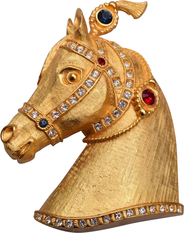 Gene Verrechhia Jeweled Horse Head Brooch - Sorrel Transparent PNG - 948x948 - Free Download on - Horse Transparent PNG Free Download