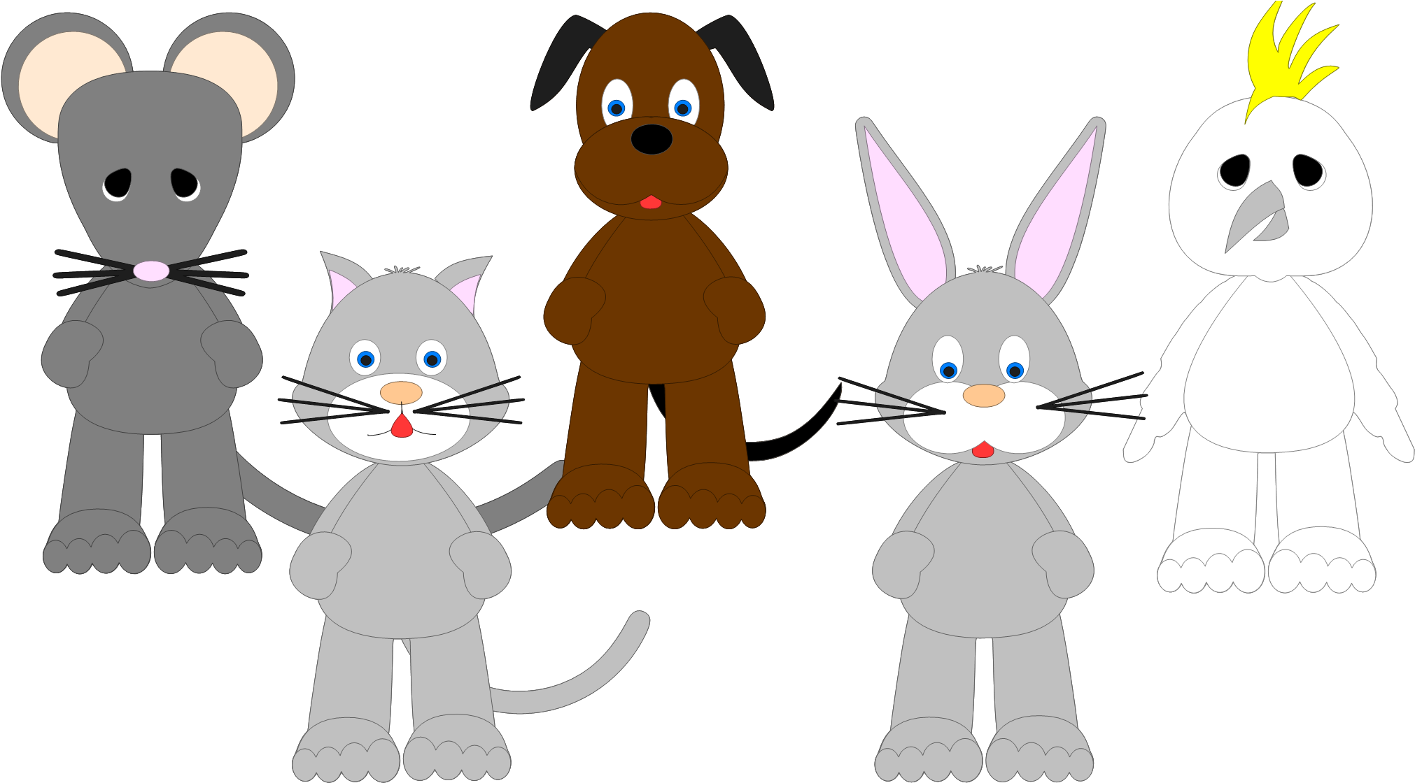 2 X Body Styles 5 X Head Toppers 5 X Animals (mouse, - Cartoon - Free Transparent PNG Clipart Images Download. - Mouse Transparent PNG Free Download