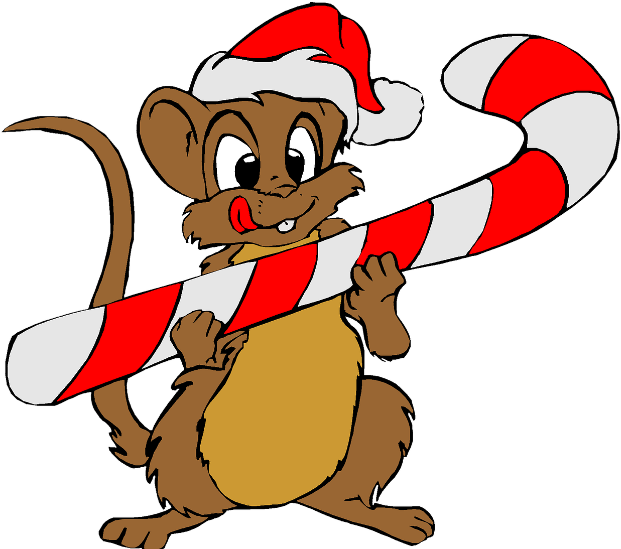 Christmas Holiday Clip Art Mouse Santa Red Hat - Merry Christmas To All, From Pepino The Italian Mouse - Free Transparent PNG Clipart Images Download. - Mouse Transparent PNG Free Download