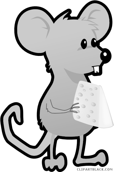 Grayscale Mouse Animal Free Black White Clipart Images - Cartoon Mouse And Cheese - Free Transparent PNG Clipart Images Download. - Mouse Transparent PNG Free Download